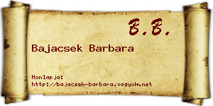 Bajacsek Barbara névjegykártya